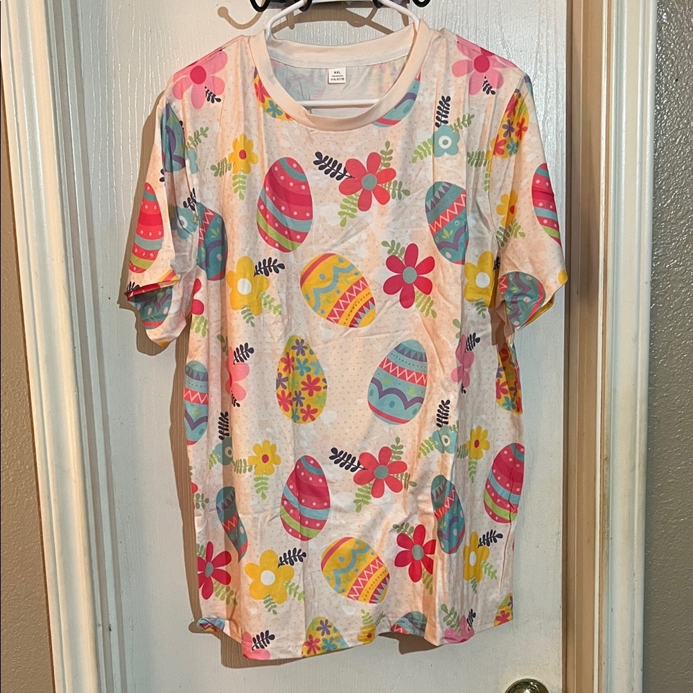 Colorful Easter Egg and Floral Women Shirt